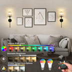 Battery Operated Wall Lights Rechargeable (Set of 2)