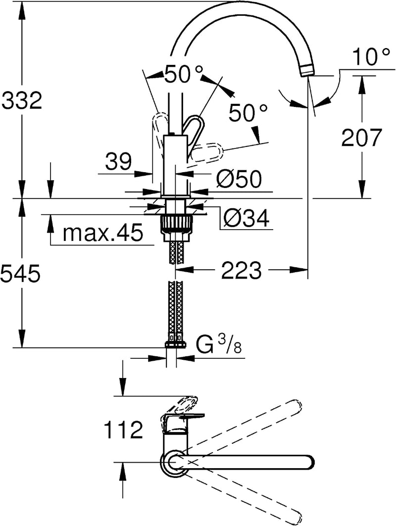 Bauedge Single Lever Kitchen Mixer Tap