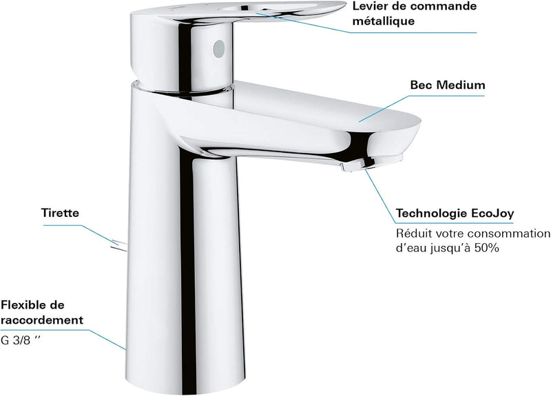 Bauloop Single-Lever Basin Mixer Xl-Size Water-Saving Tap