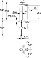 Bauloop Single-Lever Basin Mixer Xl-Size Water-Saving Tap