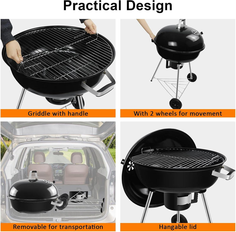Bbq Grill Outdoor Barbecue Portable Kettle Coal