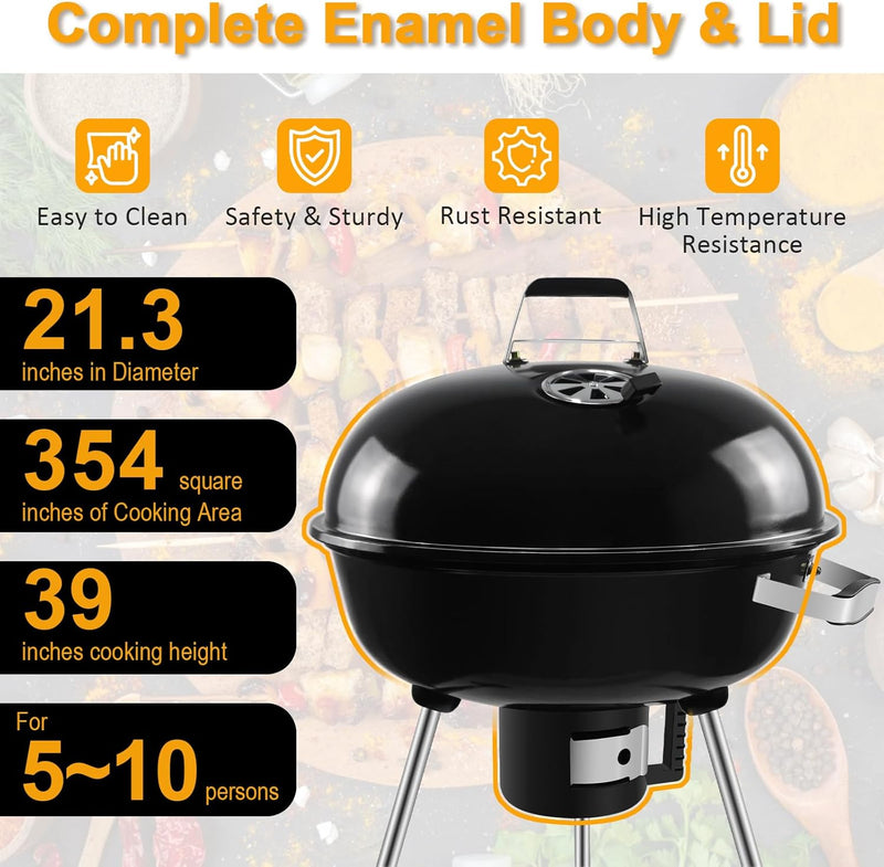 Bbq Grill Outdoor Barbecue Portable Kettle Coal