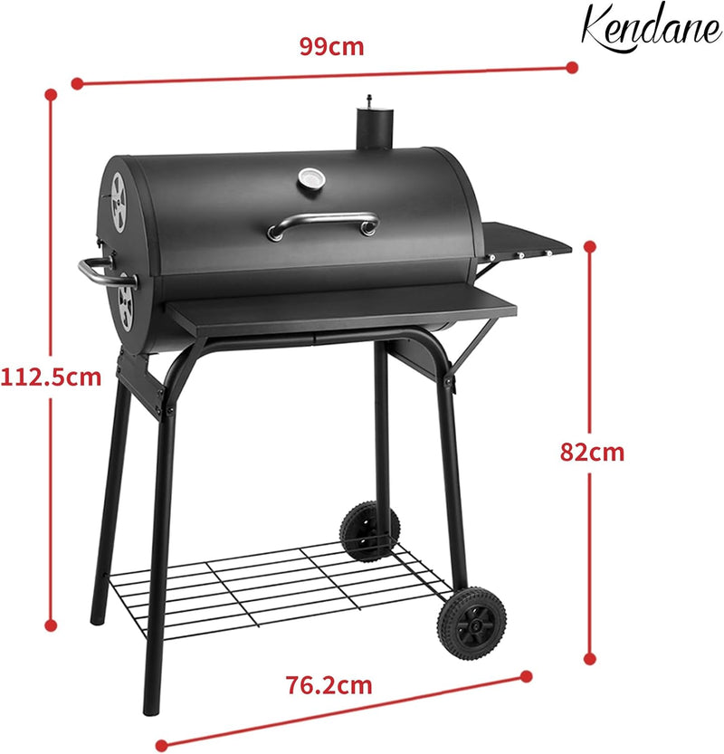 Bbq Grill Smoker with Shelves Portable Barrel