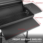 Bbq Grill Smoker with Shelves Portable Barrel