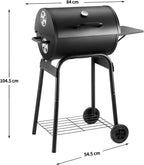 Bbq Grill Smoker with Side Shelves Portable Barrel