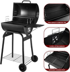 Bbq Grill Smoker with Side Shelves Portable Barrel