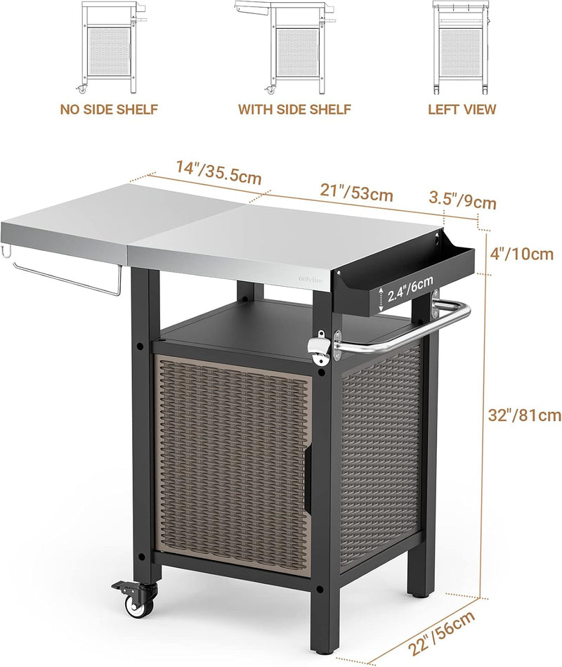 Bbq Table with Storage Cabinet