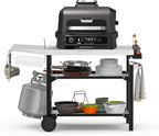 Bbq Table with Two-Layer Steel Storage Shelves 120