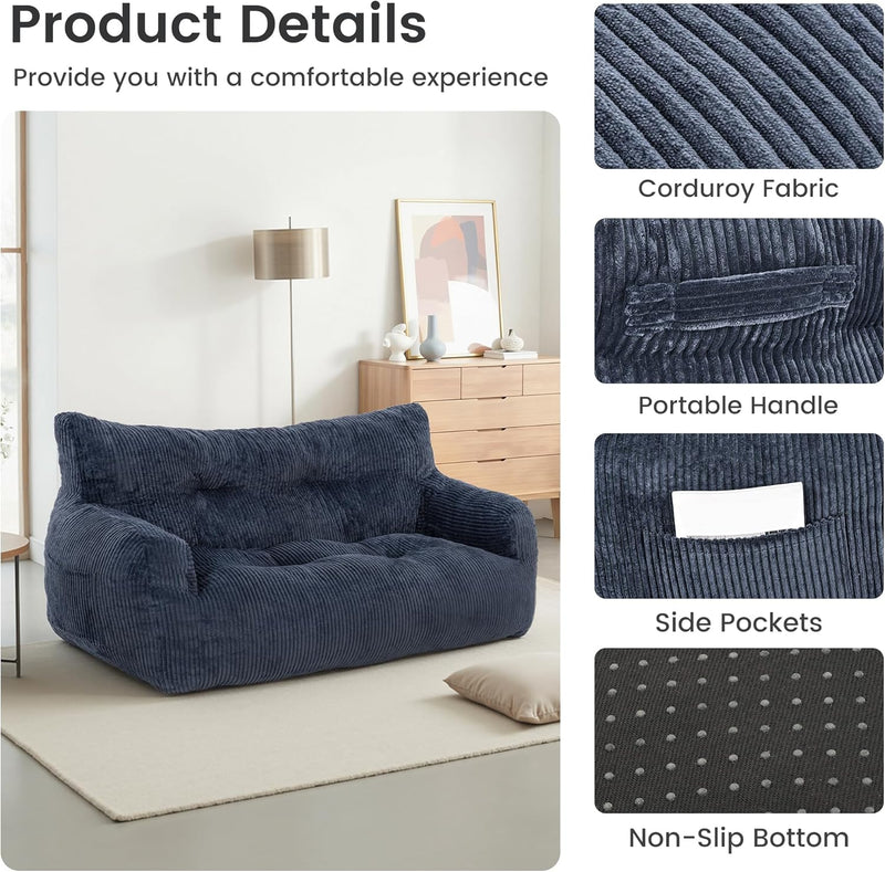 Bean Bag Chair 2 Seater Adult with Sponge