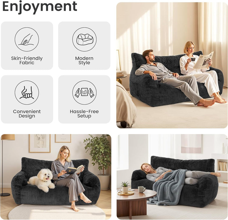 Bean Bag Chair 2 Seater Adult with Sponge