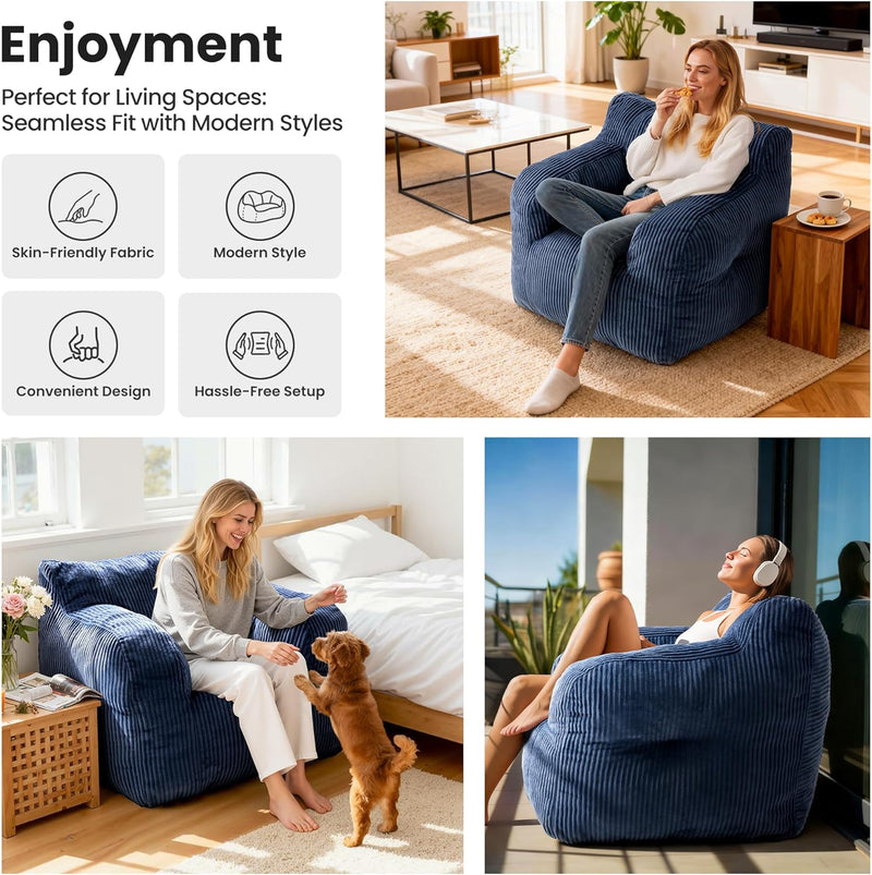 Bean Bag Chair 2 Seater Adult with Sponge