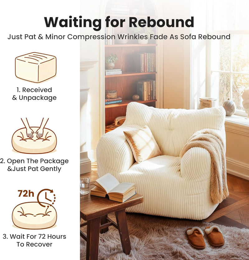 Bean Bag Chair 2 Seater Adult with Sponge