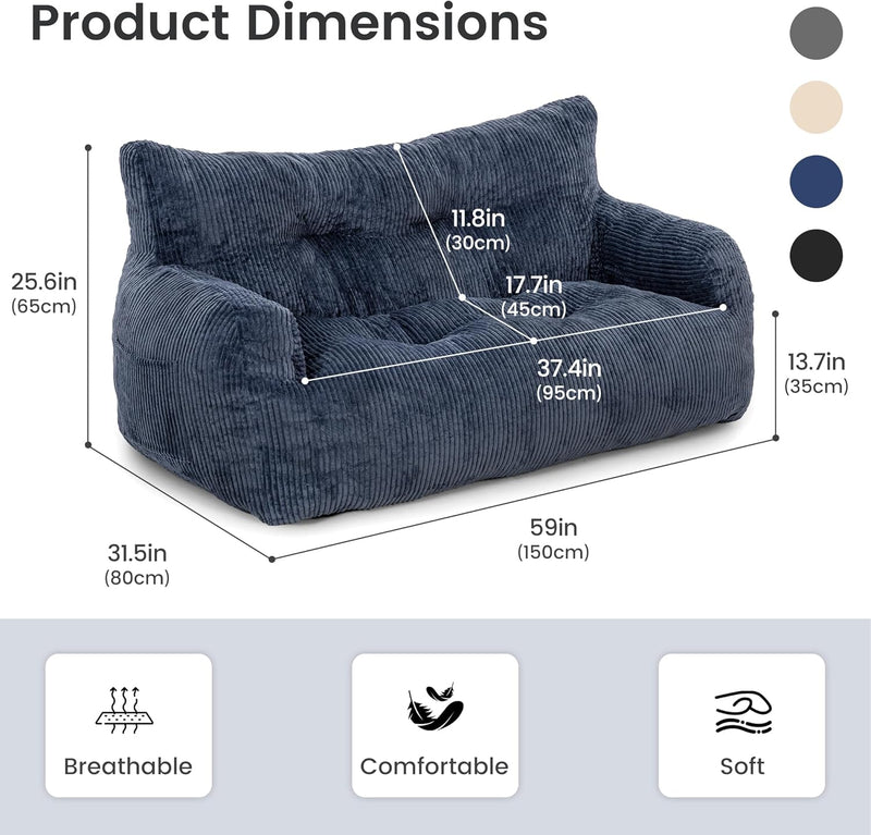 Bean Bag Chair 2 Seater Adult with Sponge