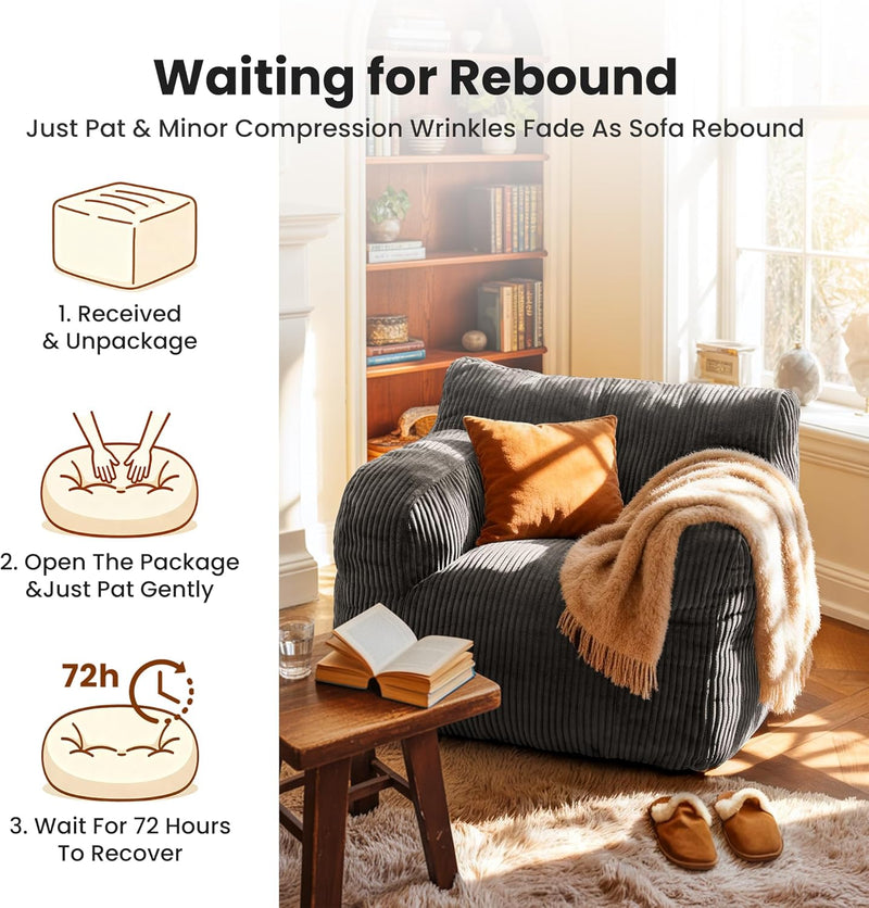 Bean Bag Chair 2 Seater Adult with Sponge