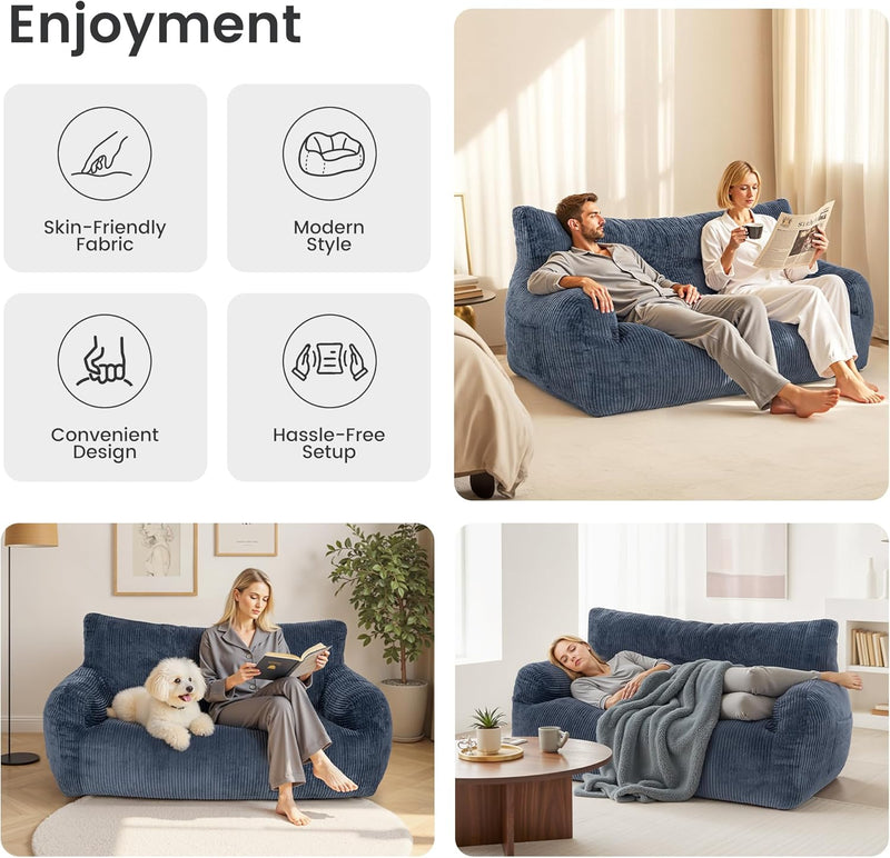 Bean Bag Chair 2 Seater Adult with Sponge