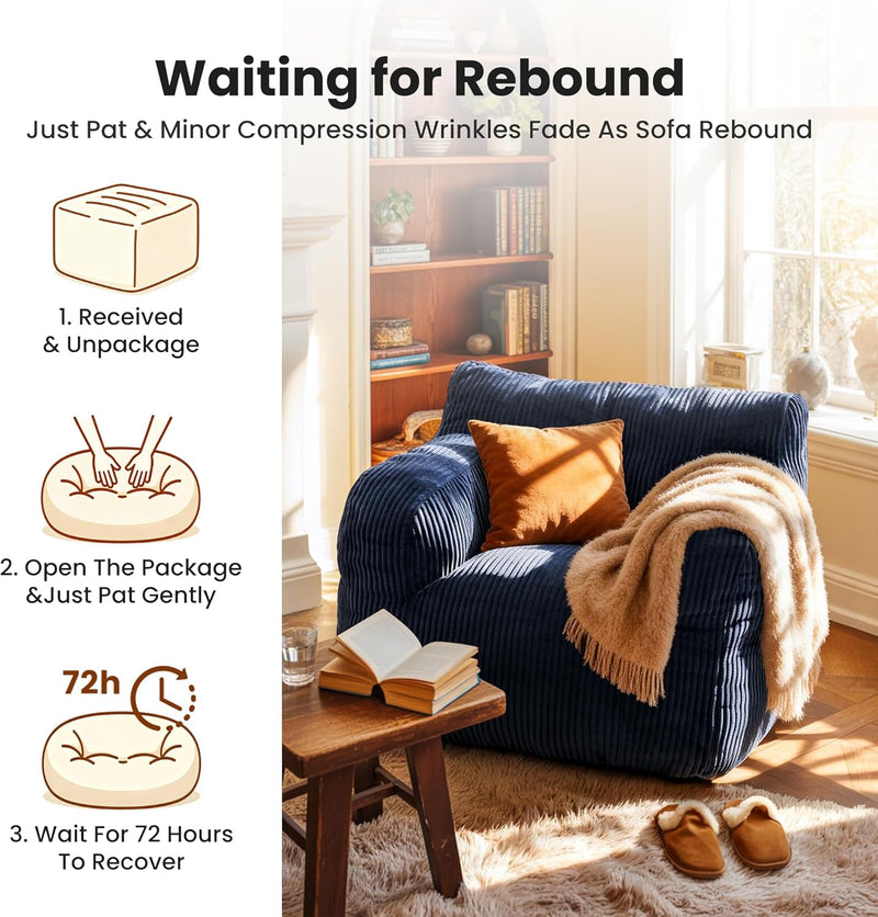 Bean Bag Chair 2 Seater Adult with Sponge