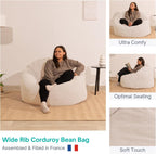 Bean Bag Chair Adult Soft Elegant Wide