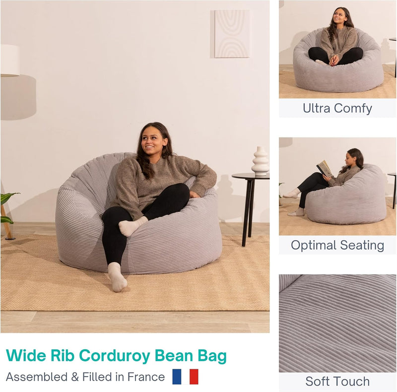 Bean Bag Chair Adult Soft Elegant Wide