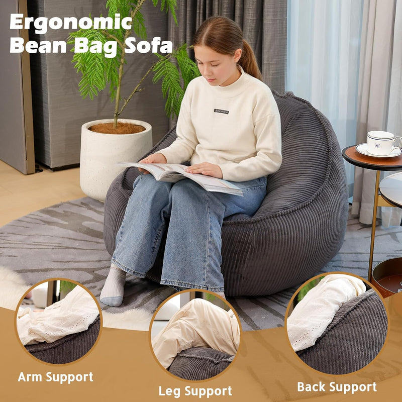 Bean Bag Chair for Teens Kids Corduroy Sofa