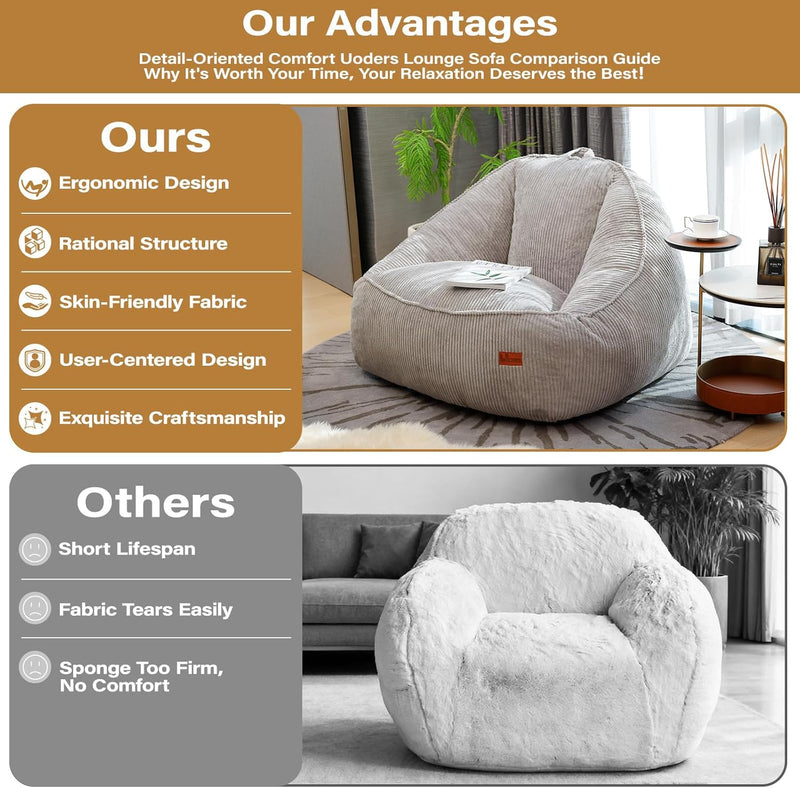Bean Bag Chair for Teens Kids Corduroy Sofa