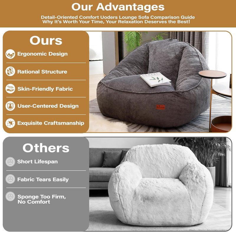 Bean Bag Chair for Teens Kids Corduroy Sofa