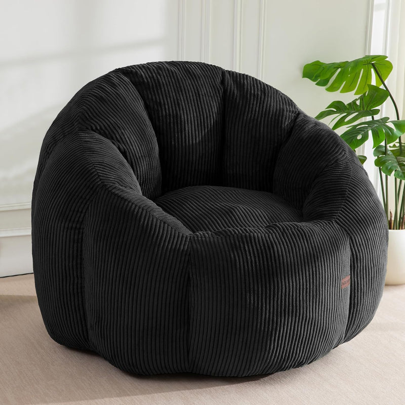 Bean Bag Chair Pumpkin Shaped Sofa Includes Filling