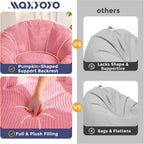 Bean Bag Chair Pumpkin Shaped Sofa Includes Filling