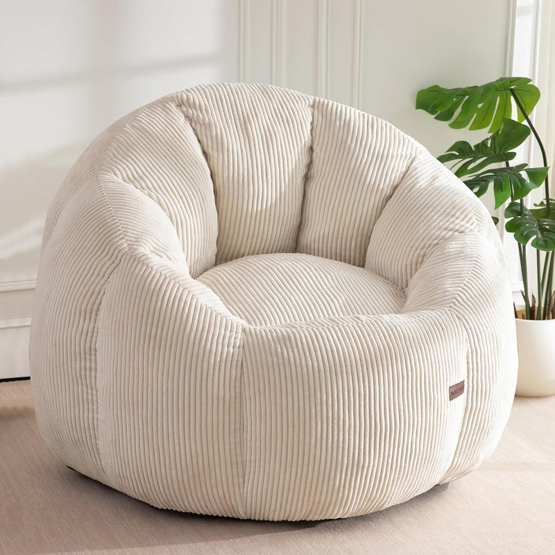 Bean Bag Chair Pumpkin Shaped Sofa Includes Filling