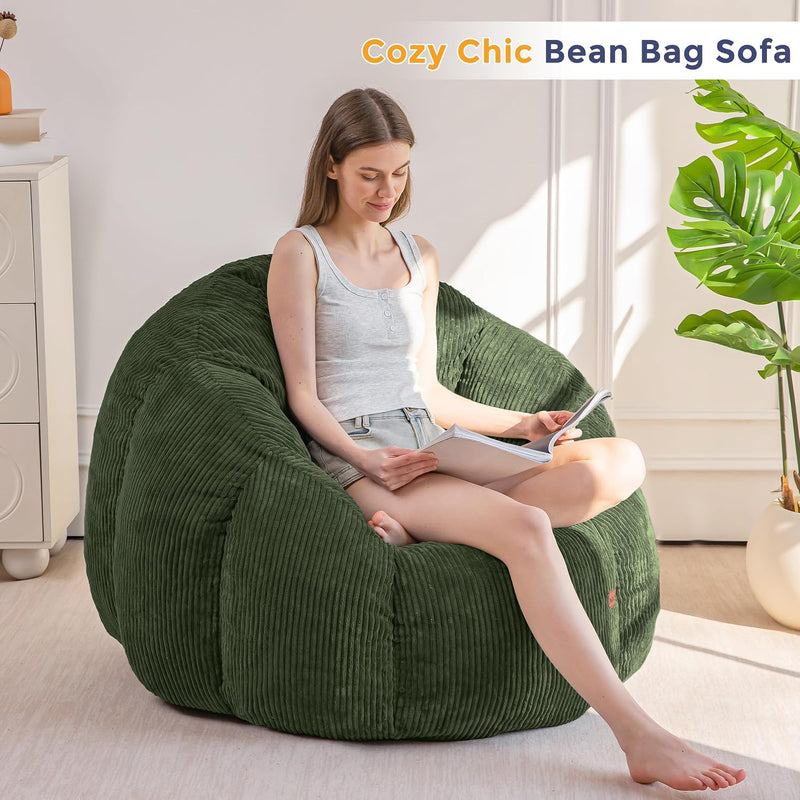 Bean Bag Chair Pumpkin Shaped Sofa Includes Filling