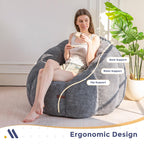 Bean Bag Chair Pumpkin Shaped Sofa Includes Filling