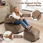 Bean Bag Chair Sloth with Footstool Beanbag Filling