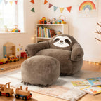 Bean Bag Chair Sloth with Footstool Beanbag Filling