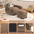 Bean Bag Chair Sloth with Footstool Beanbag Filling