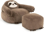 Bean Bag Chair Sloth with Footstool Beanbag Filling