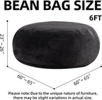 Bean Bag Chair with Plush Faux Fur Cover