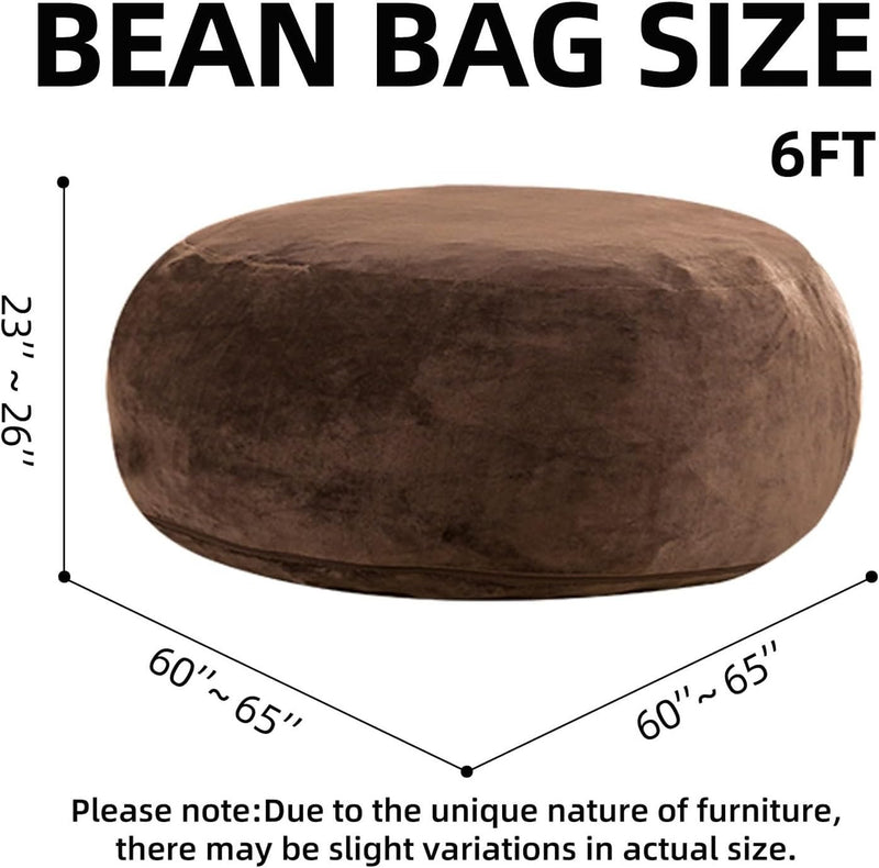 Bean Bag Chair with Plush Faux Fur Cover