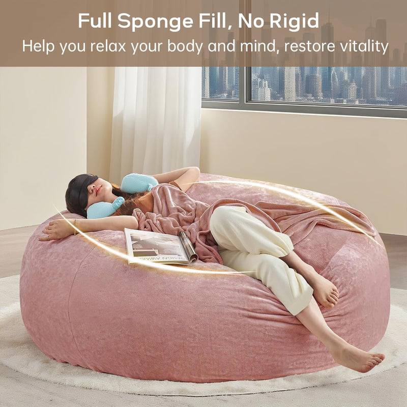 Bean Bag Chair with Plush Faux Fur Cover