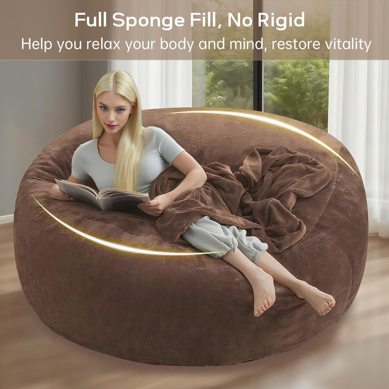 Bean Bag Chair with Plush Faux Fur Cover