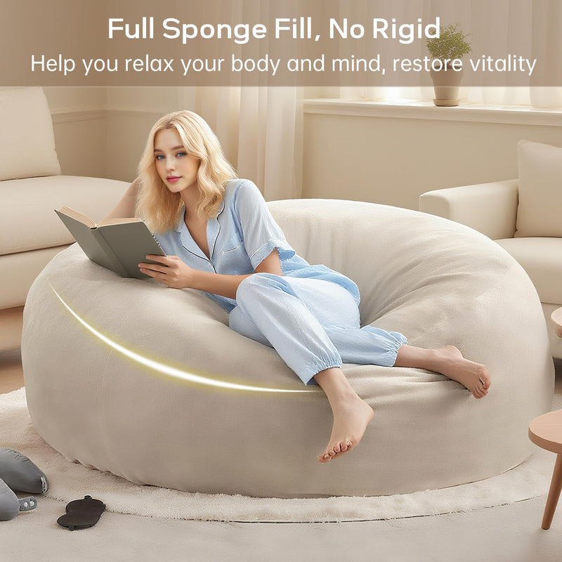 Bean Bag Chair with Plush Faux Fur Cover
