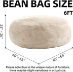 Bean Bag Chair with Plush Faux Fur Cover