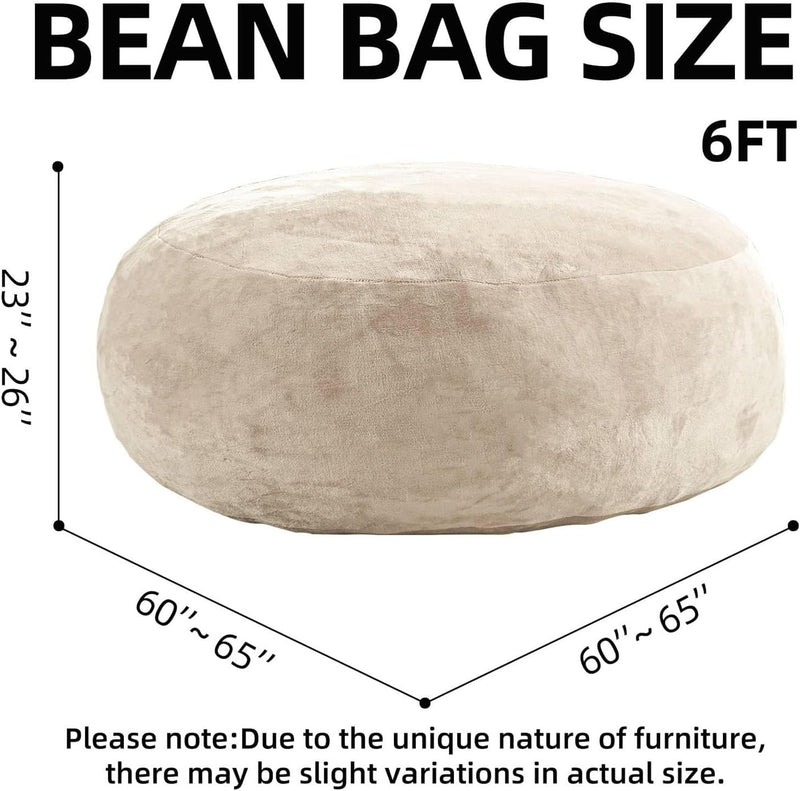 Bean Bag Chair with Plush Faux Fur Cover