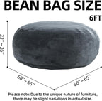 Bean Bag Chair with Plush Faux Fur Cover