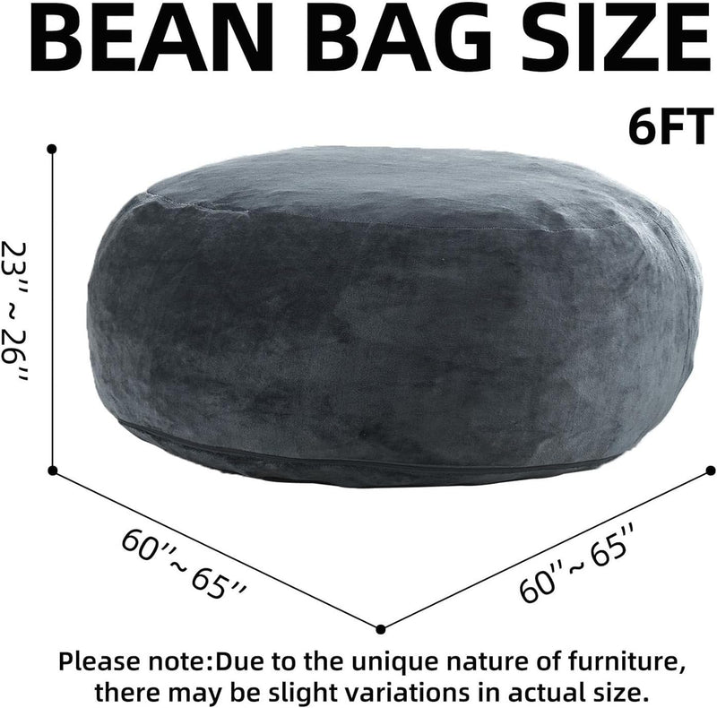 Bean Bag Chair with Plush Faux Fur Cover