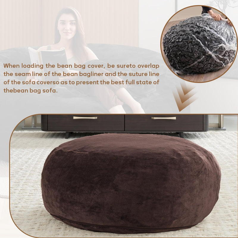 Bean Bag Chair with Plush Faux Fur Cover