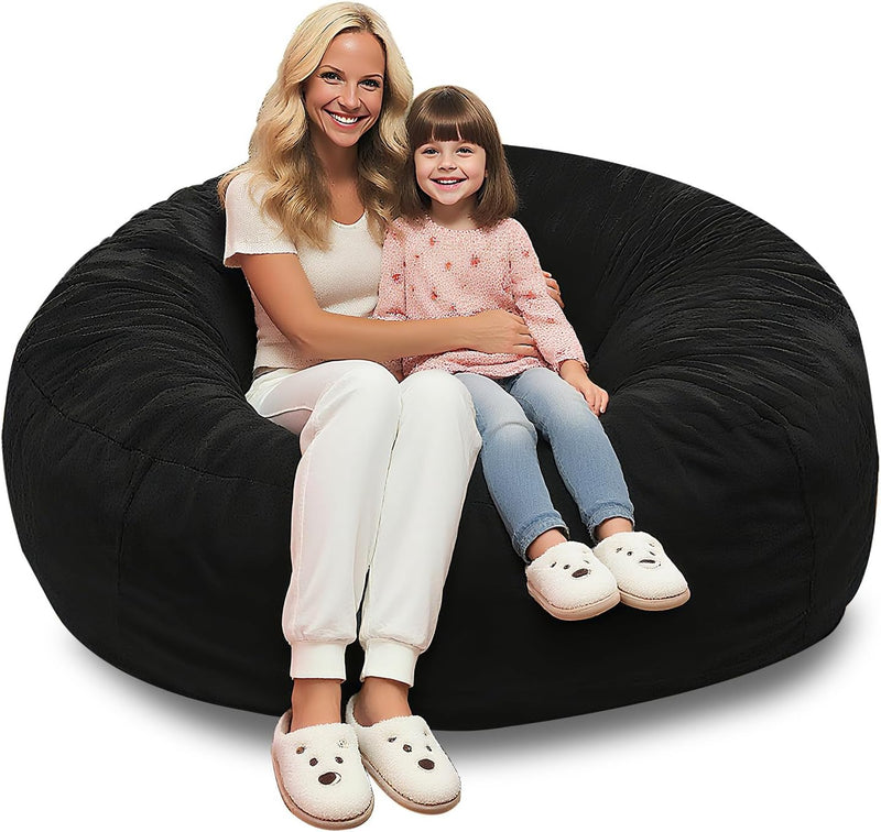 Bean Bag Chair with Plush Faux Fur Cover