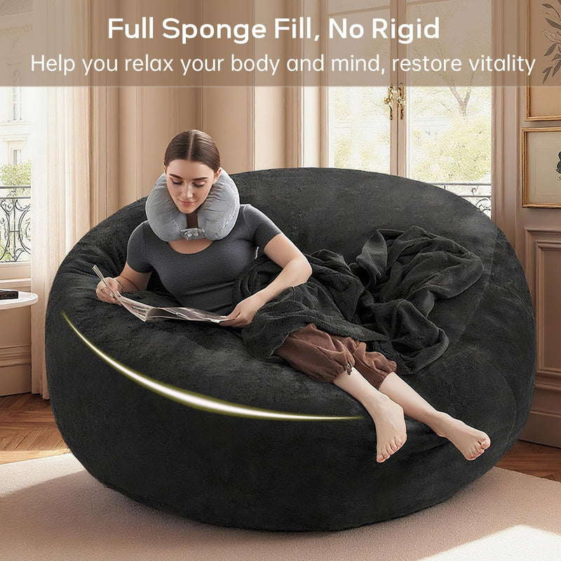 Bean Bag Chair with Plush Faux Fur Cover
