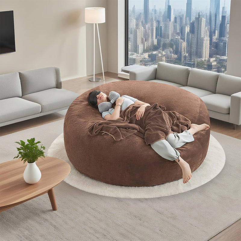 Bean Bag Chair with Plush Faux Fur Cover