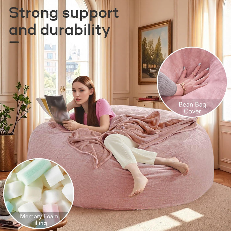 Bean Bag Chair with Plush Faux Fur Cover