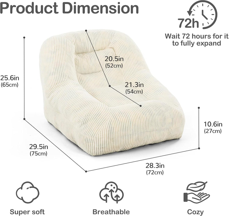 Bean Bag Single Chair with Filling Included Beanbag