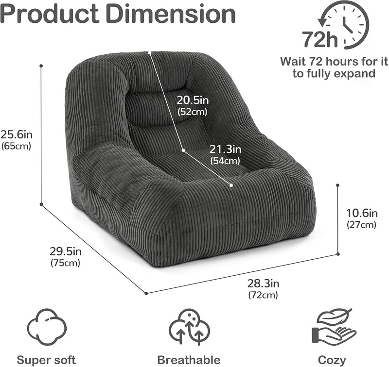 Bean Bag Single Chair with Filling Included Beanbag